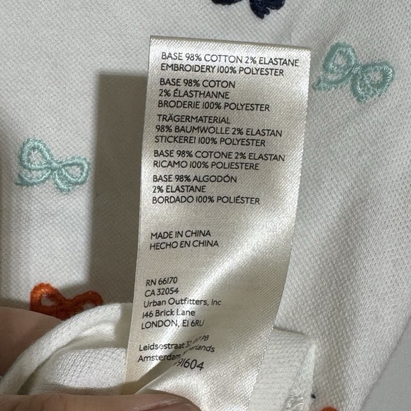 Maeve Anthropologie Women's XS Embroidered Bow Polo Shirt Girlhoodcore Preppy - Picture 7 of 7